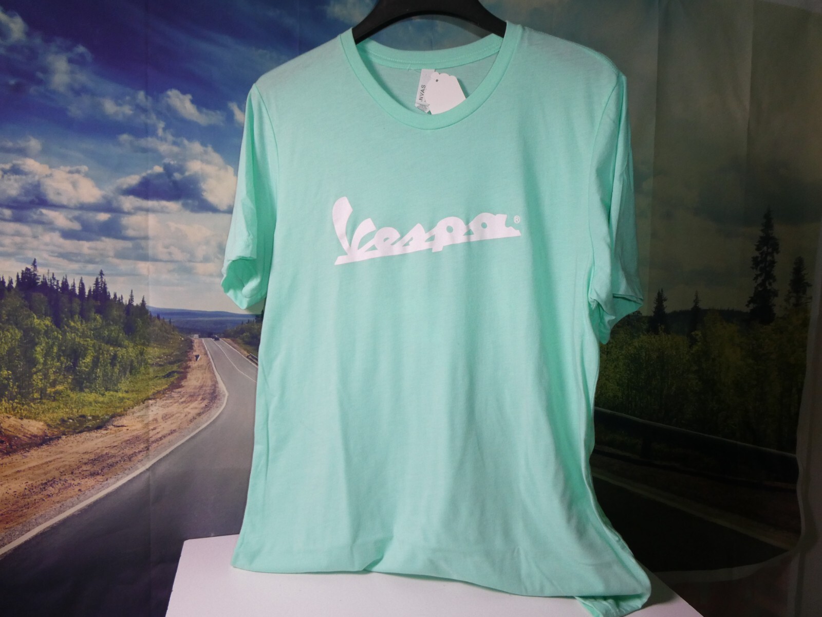 Vespa T-Shirt Scooter L Dealer Logo Back Super Soft Cotton Scooter Tee T-1/L L8