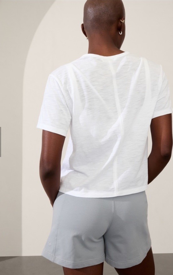 Athleta Essential slub tee- small- white- nwt-