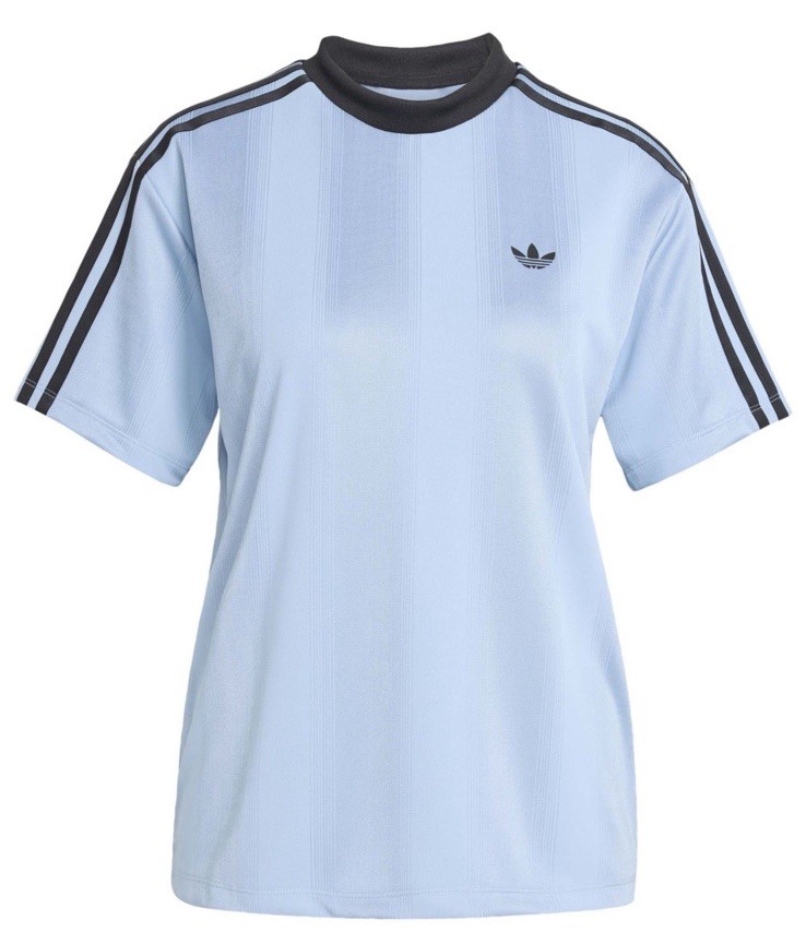 adidas Women’s Original Jacquard Ash Blue Jersey Tee Size Large Brand New‼️