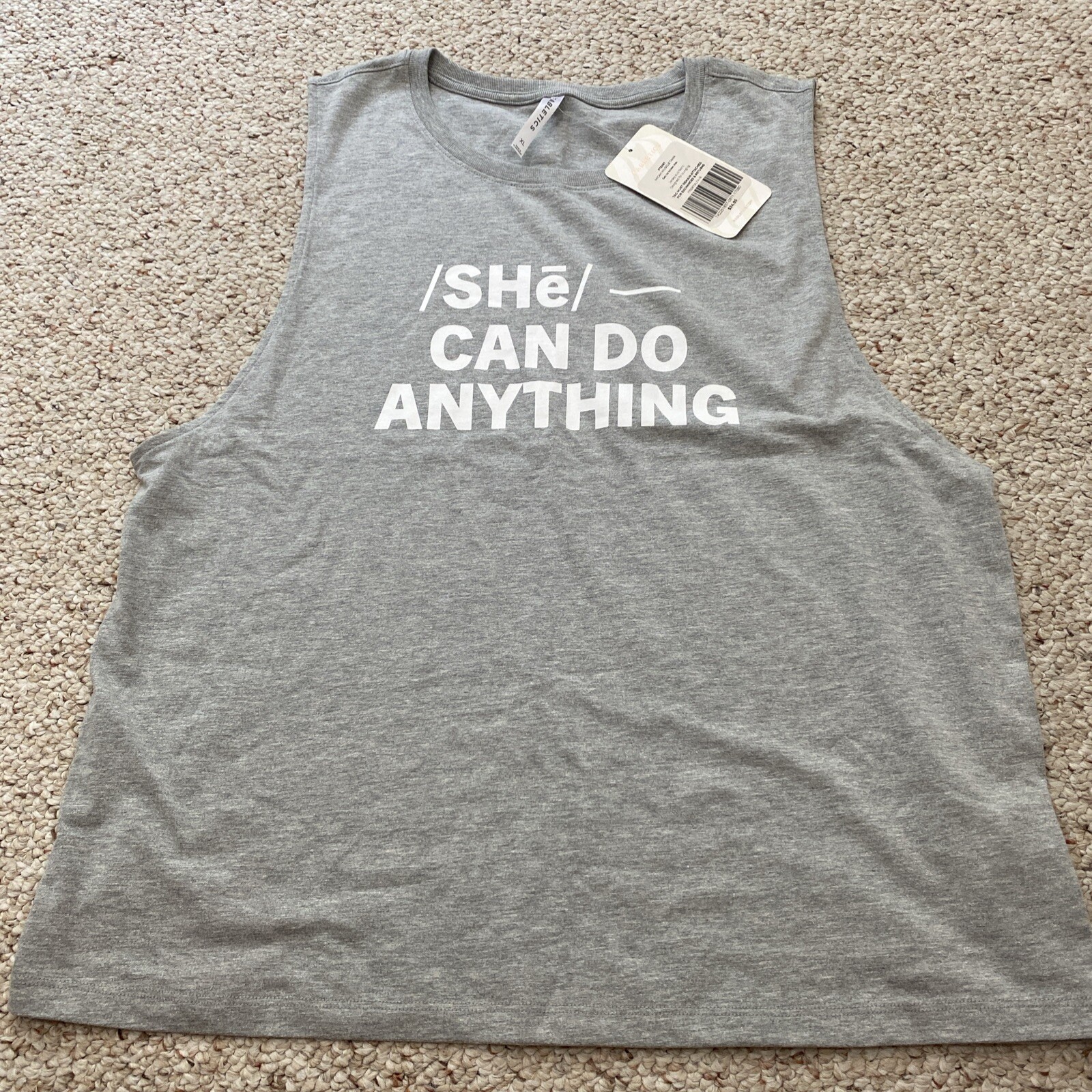 NWT Fabletics Size XL Micah Muscle Tank Top Jersey Slub She Can Do Anything