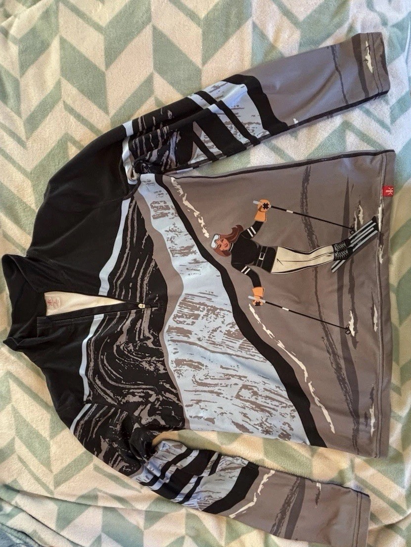 Krimson Klover Elevation Baselayer Zip Neck Ski Top Women’s Sz M Graphic Print