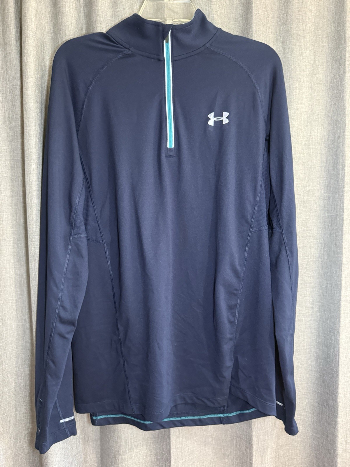 Under Armour Run All Season Gear 1/4 Zip Dark Blue Pullover Shirt Sz M Womens