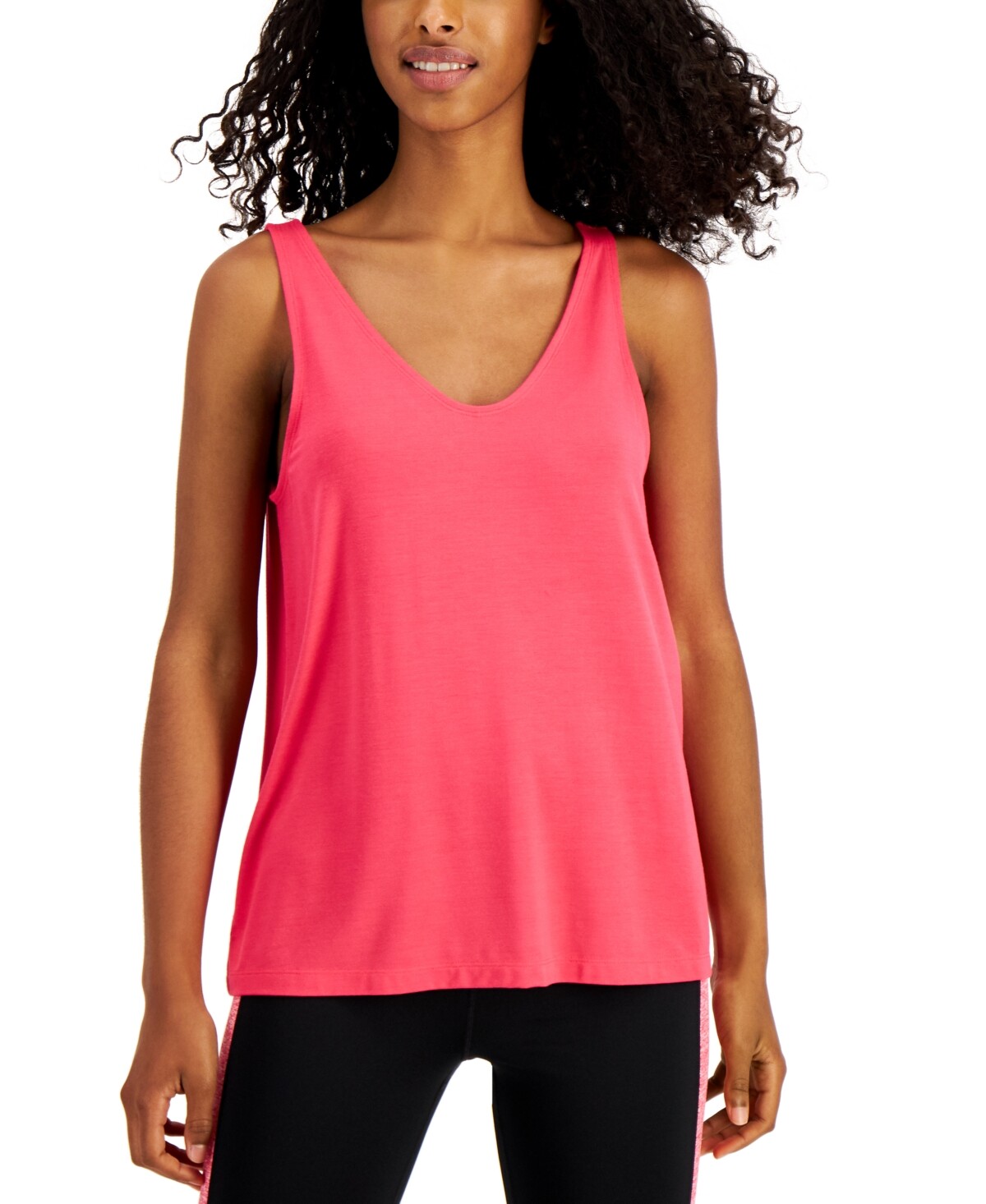 Ideology 275826 Women V-Neck Tank Top, Flamenco Pink, LG
