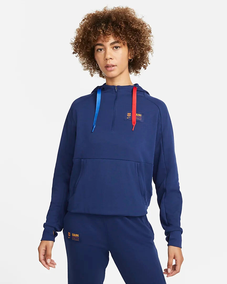NIKE Women’s FC Barcelona Half-Zip Travel Soccer / Football Hoodie NWT LARGE