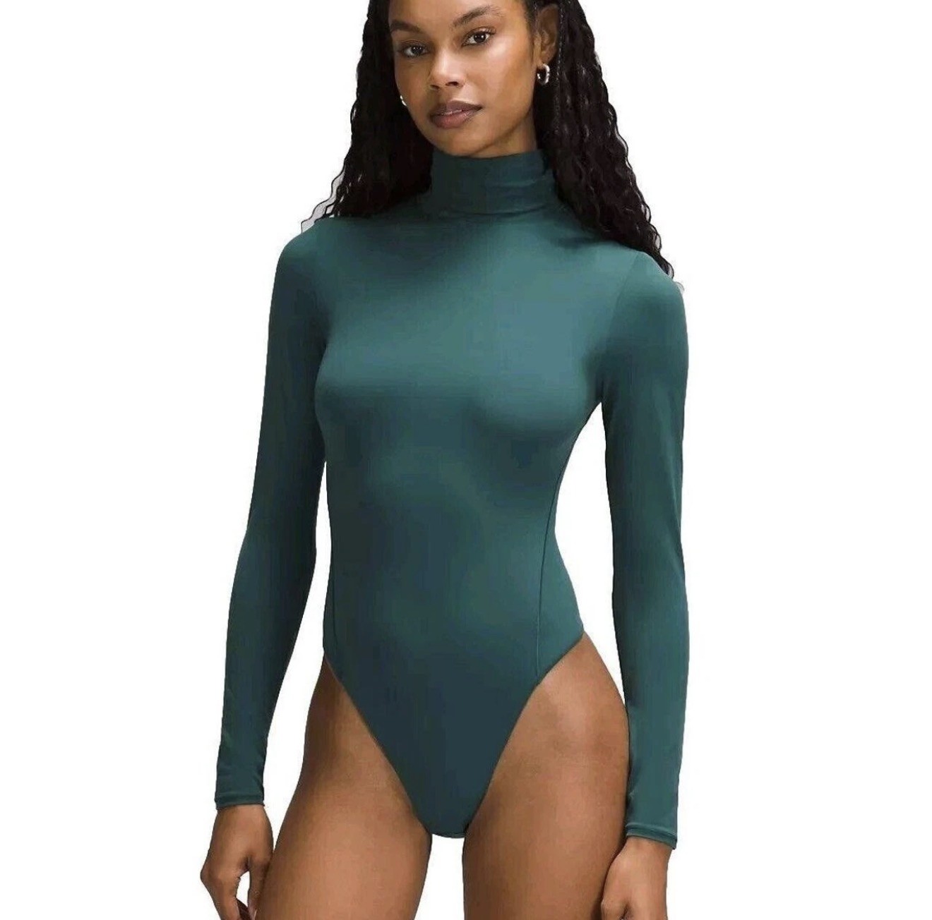 Lululemon Nulu Turtleneck Bodysuit Athleisure Storm Teal Green LW3HQLS Large