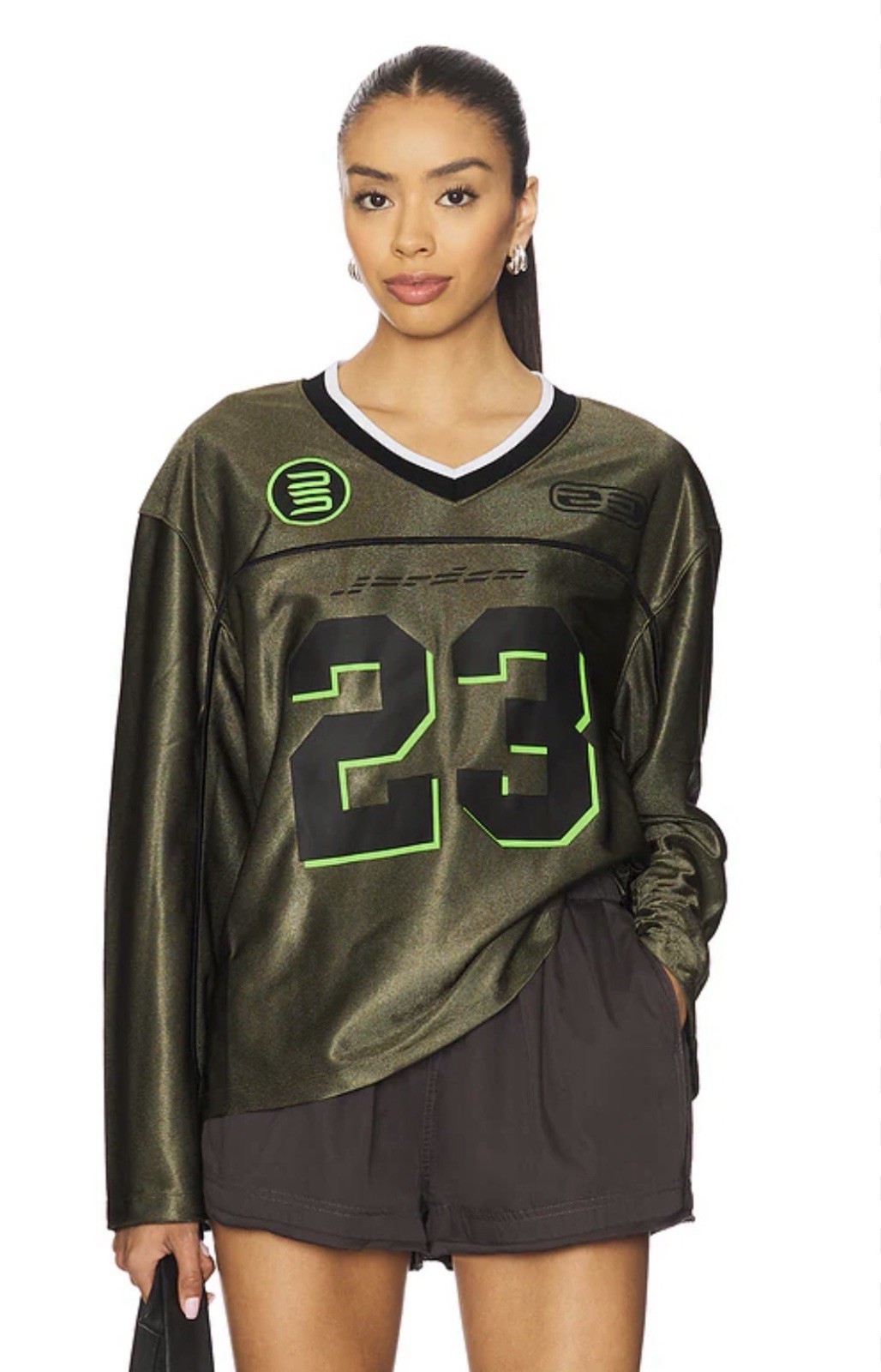 WOMENS JORDAN LONG SLEEVE JERSEY TOP Medium Olive Size Small Hf9459-222