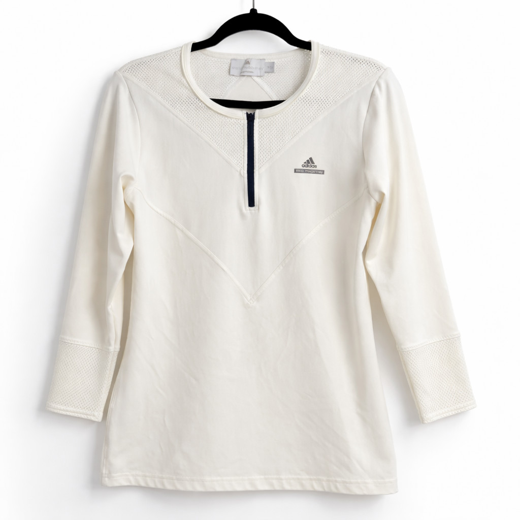 Adidas by Stella McCartney Barricade Tennis Quarter Zip Top Ivory M