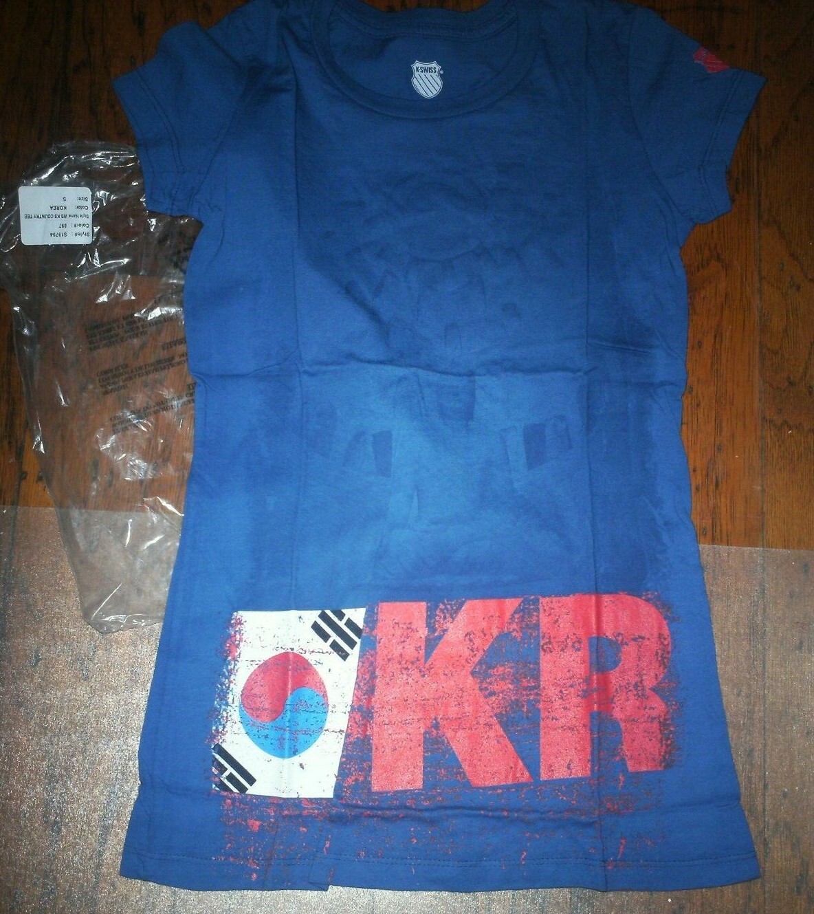 New K-Swiss Women’s KS Country Tee Korea Small Running Tennis Sports Yoga Travel