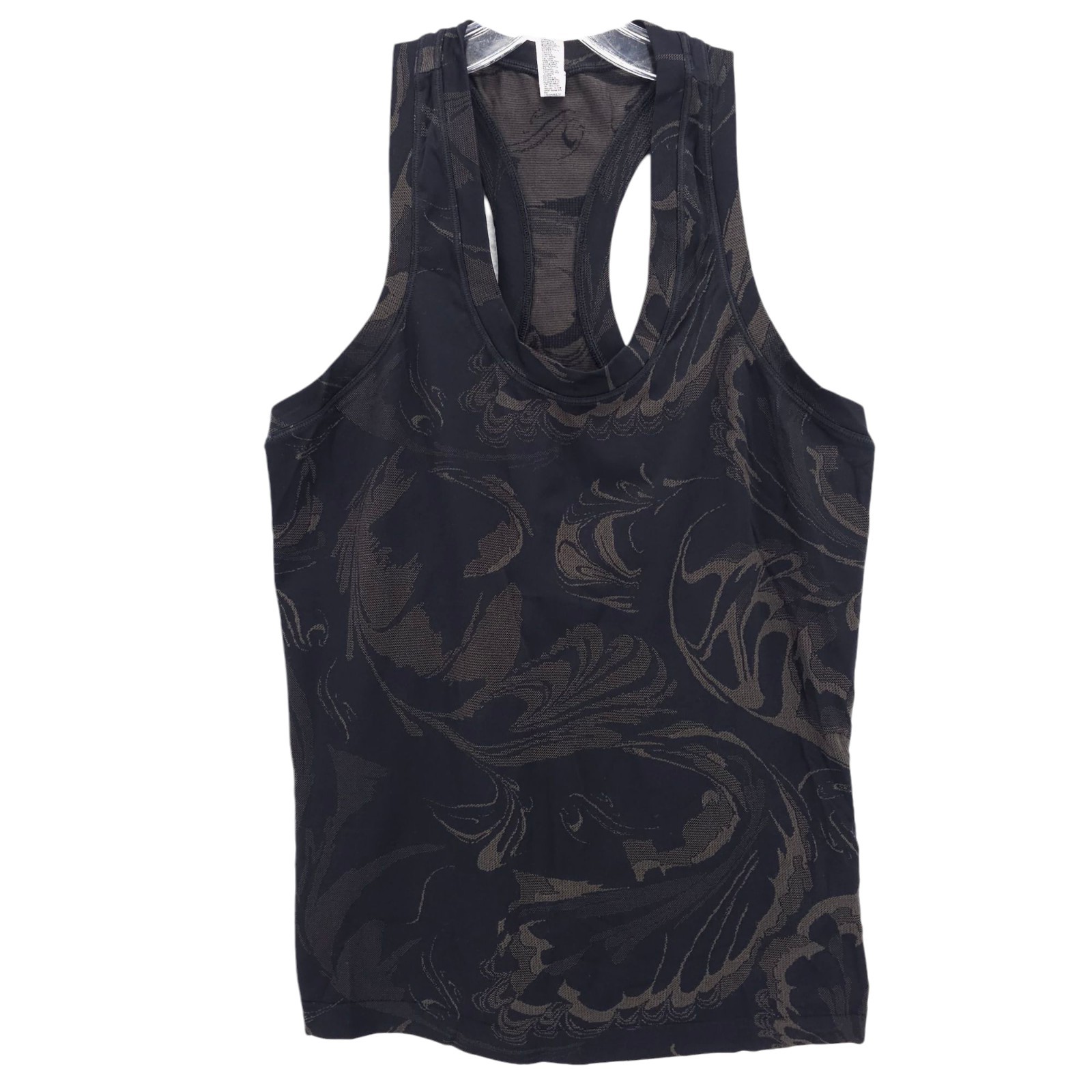 ATHLETA Momentum Seamless Tank Top Black Paisley Racerback EUC Size SMALL
