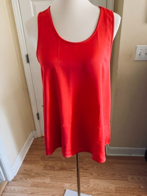 NWT Fabletics Eco Satin Tank Top Strawberry Red Size M Silky Sleep Lounge Street