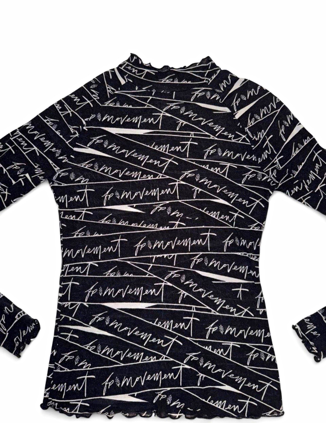 FP Movement Women’s Activewear Mock Neck Logo Top Stretch Slim Fit S/P