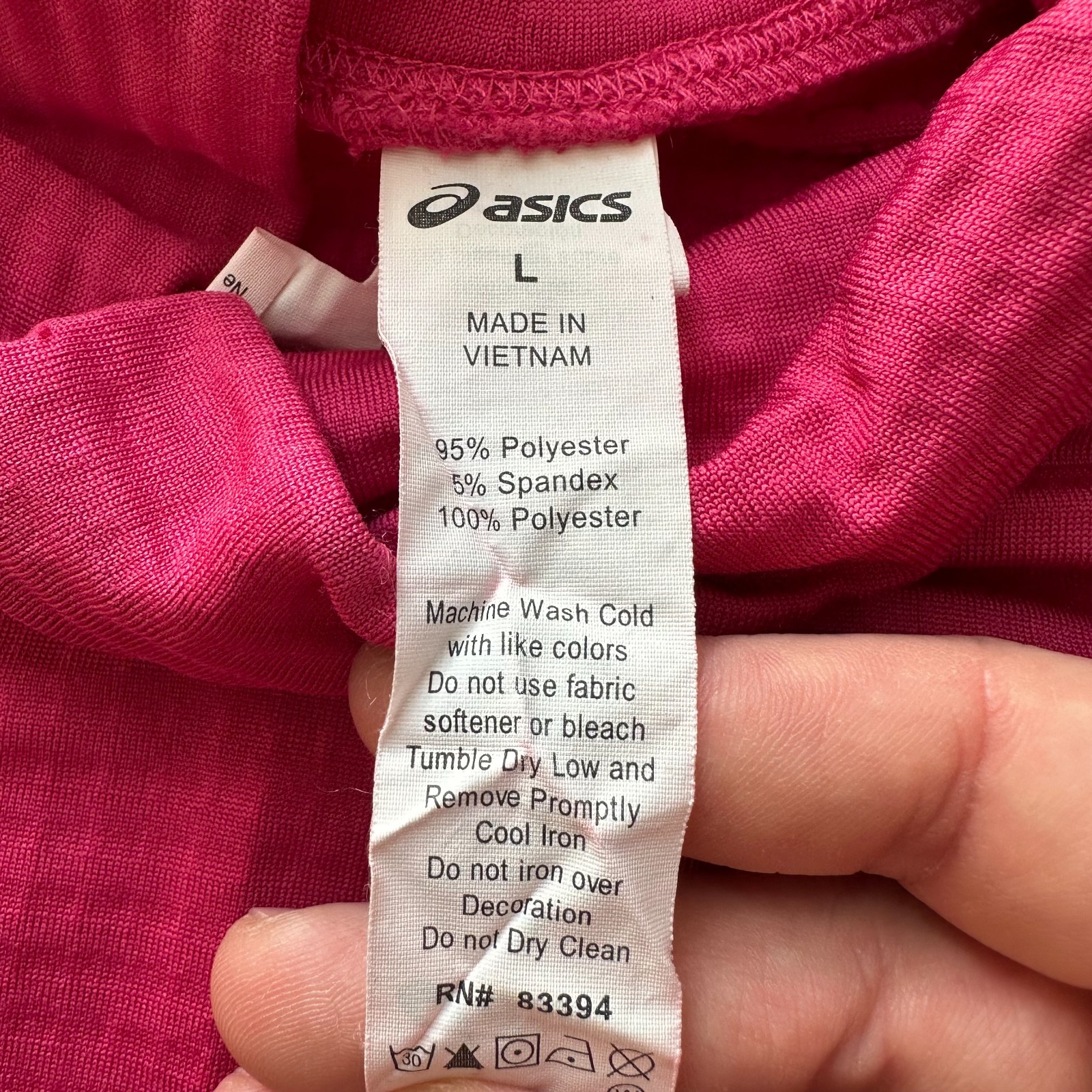 Asics Top Womens Large Mock Neck Pullover Pink Activewear Running Long Sleeve