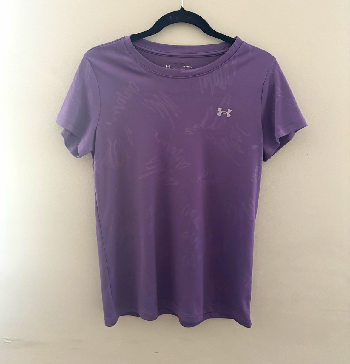 Under Armour HeatGear Women’s Purple Graphic Crew Neck Loose T-Shirt Size M