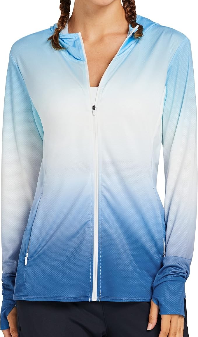 NWT Women’s UPF 50+ Long Sleeve Sun Protection Jacket Hoodie Sunscreen XL