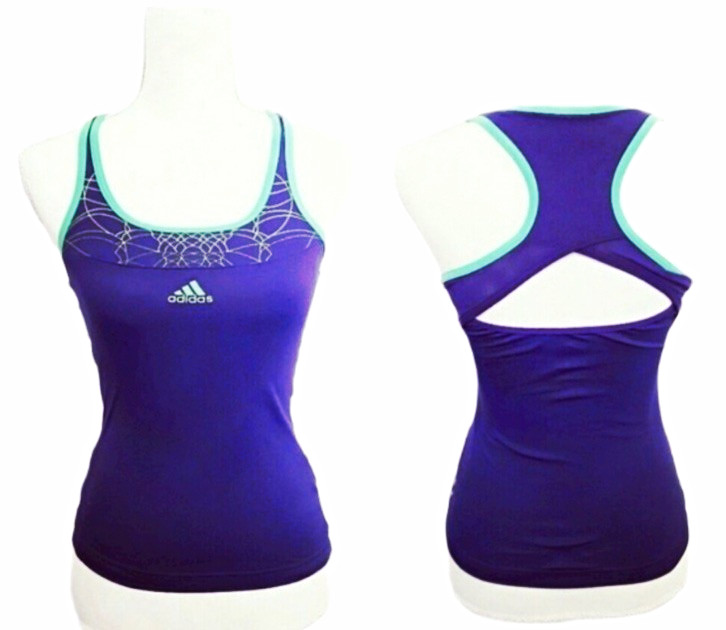 adidas Climacool Women’s Racerback Tank Mesh Stretch Scoop Neck Purple XS