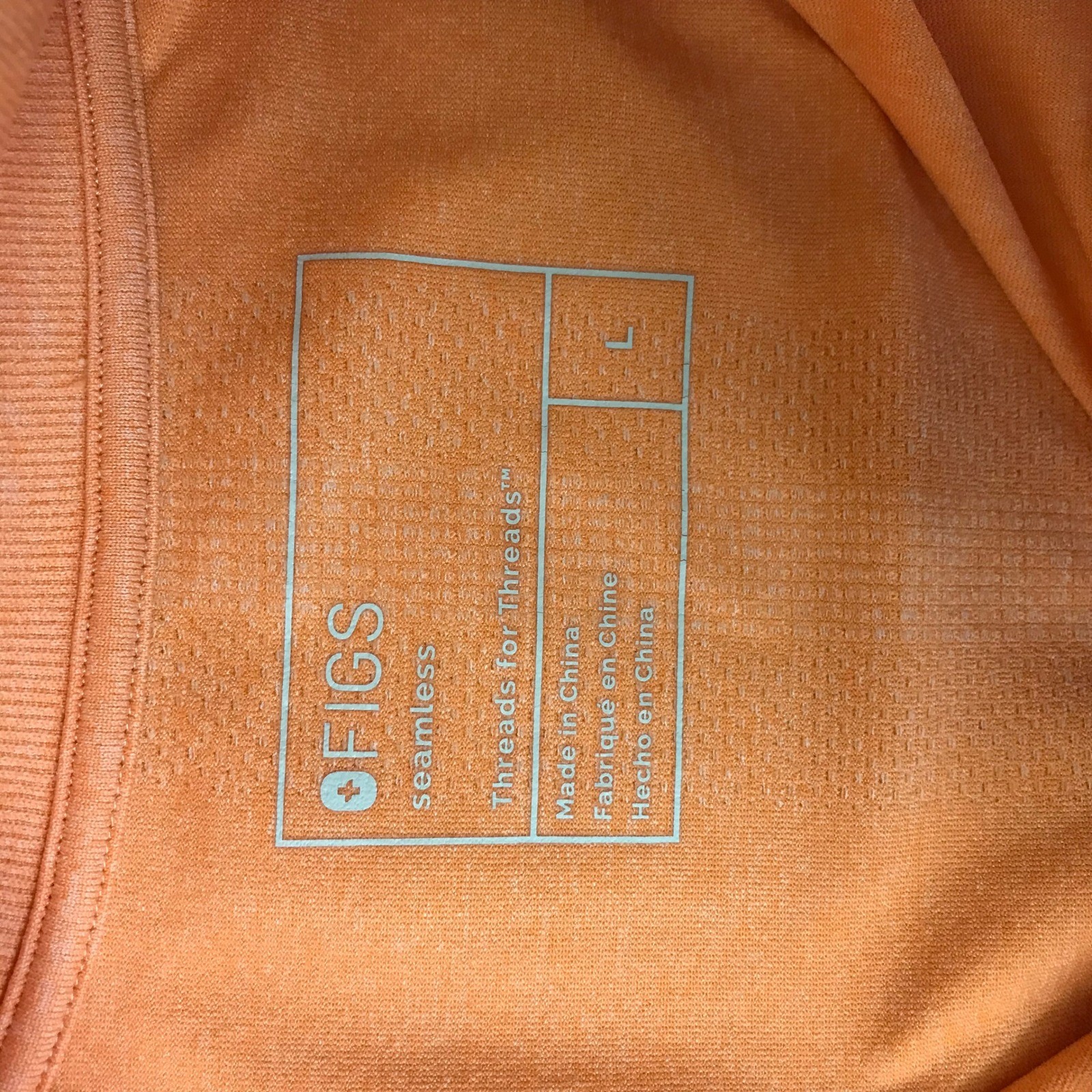 FIGS Threads for Threads Seamless Quarter Zip Long SleeveTop Orange Women Large