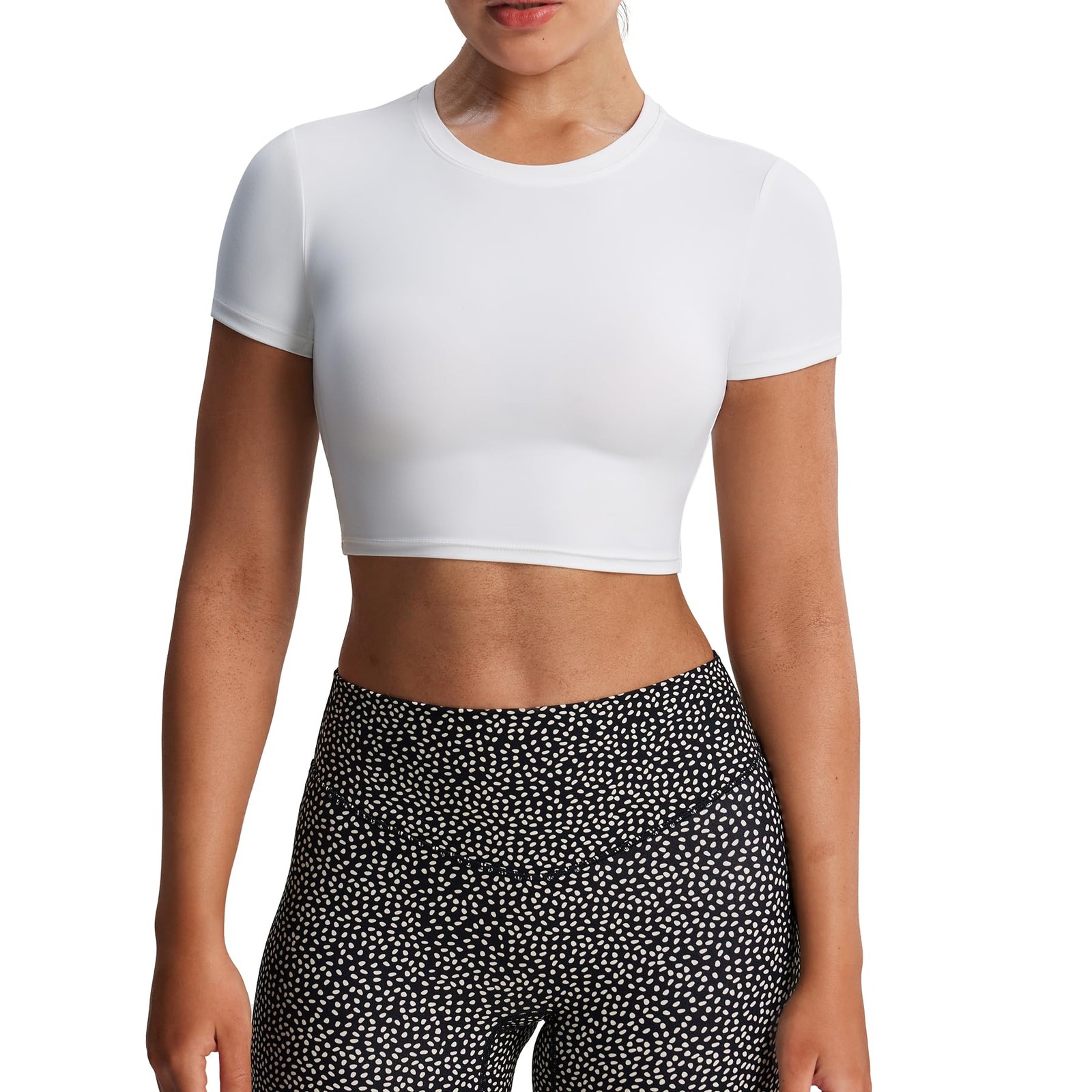 Short Sleeve Crop Tops for Women Classic Longline Baby Tee Workout T Shirt To…