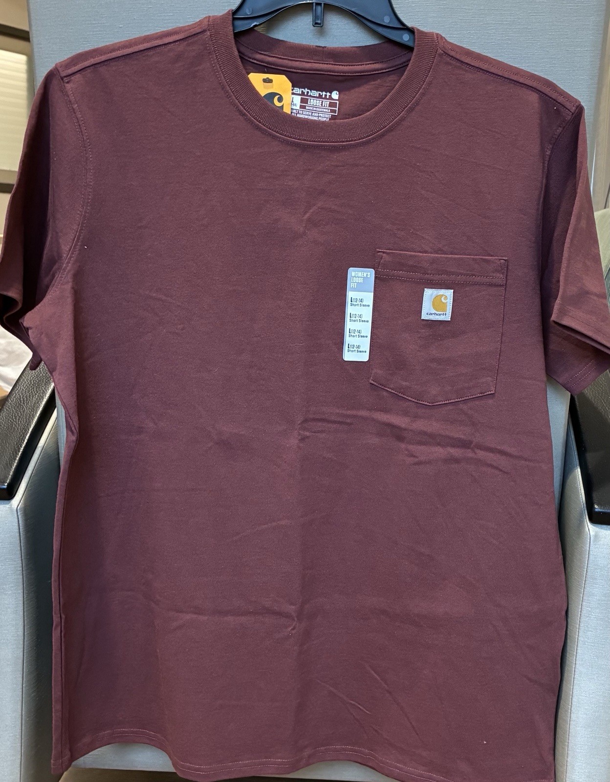 Carhartt Women’s Iconic K87 Loose Fit Heavyweight Pocket T-Shirt Large 12-14