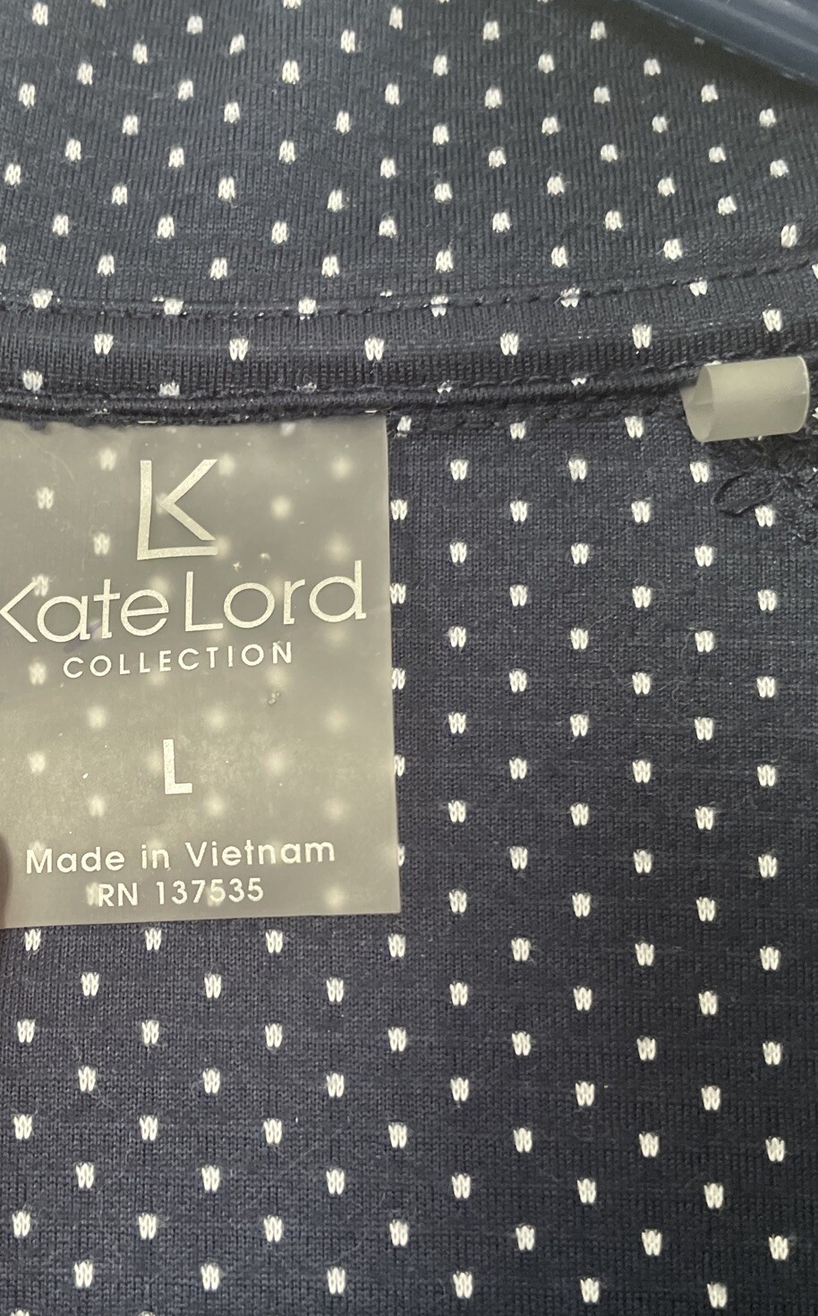 Kate Lord Performance 1/4 Zip Pullover Top Womens Size L Blue