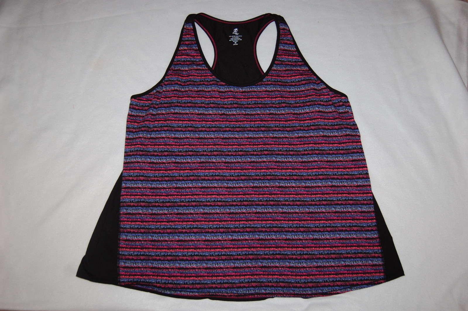 Womens Athletic Tank Top BLACK PINK PURPLE STRIPE RACERBACK Fitness Yoga 3X