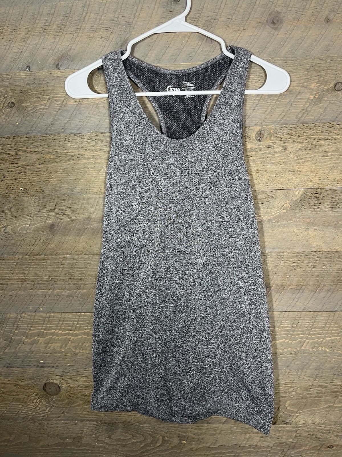 ZYIA ACTIVE Heather Gray Copper Charged Seamless Racerback Workout Tank Top Sz M
