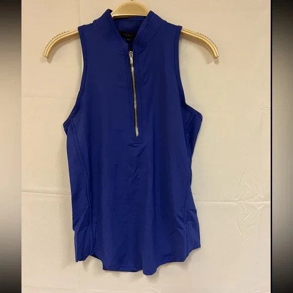 NWT GREYSON Current Royal Purple Vesta Racerback Sleeveless Mock Golf Shirt M L