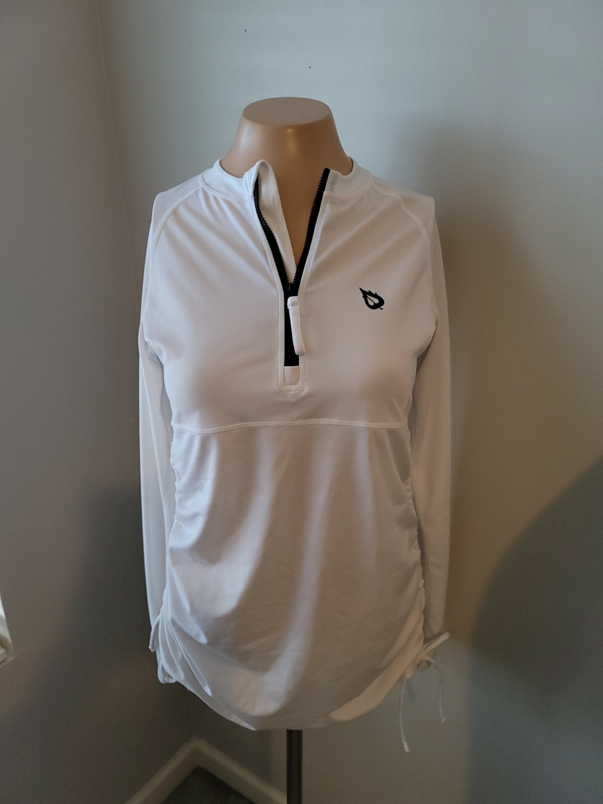 LN Baleaf White Cover-up Swim Shirt Tunic Shirred Athletic Size Small