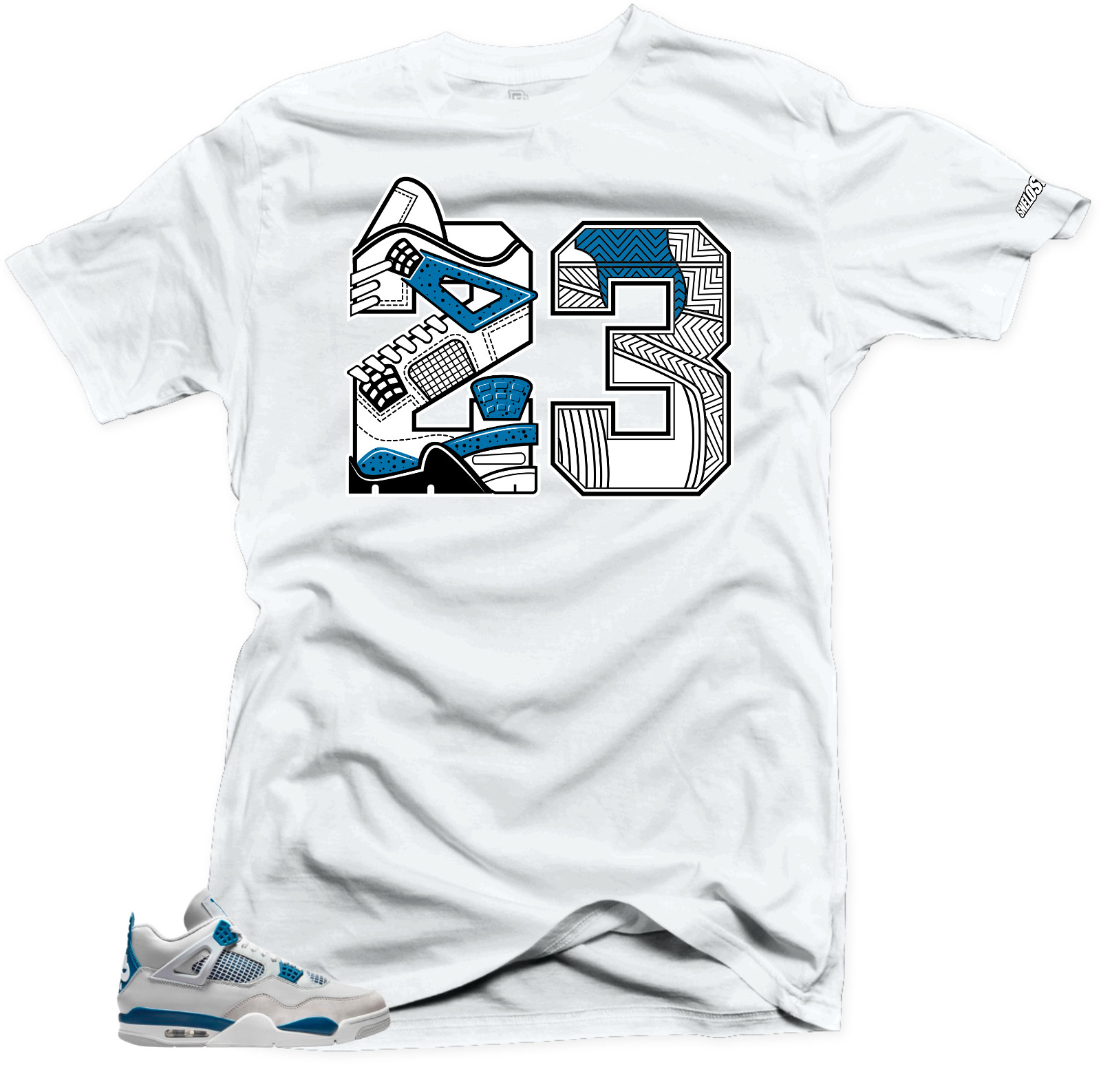Shirt To Match Jordan 4 Military Blue.The 23 (Blue) White Match Tees