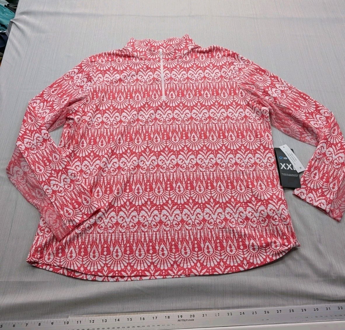 New IBKUL Icefil Golf 1/4 Zip Mock Top Womens Sz 2XL Shirt Tennis Vented