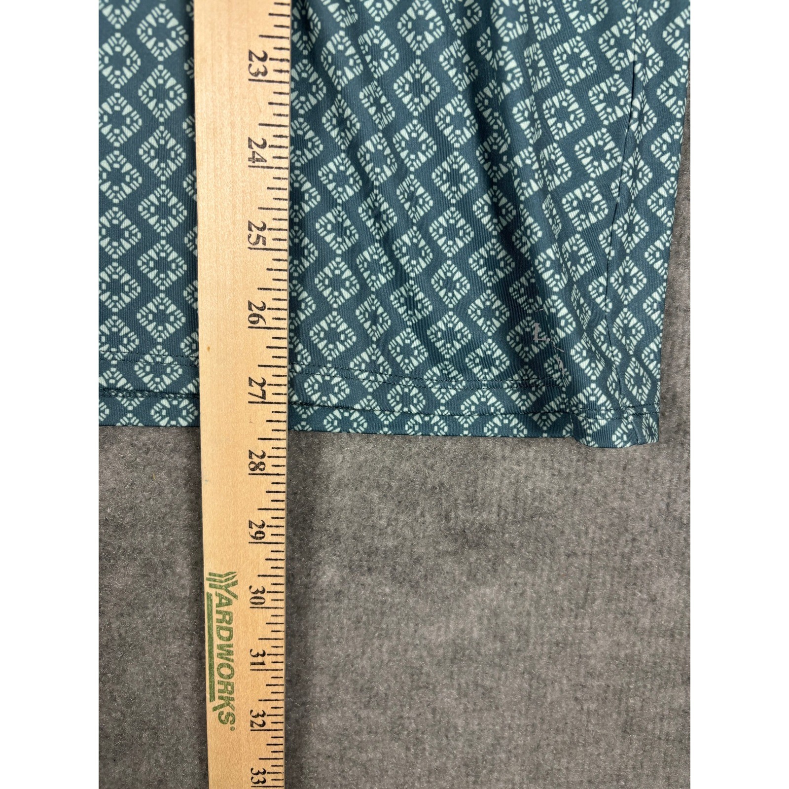 L.L.Bean 1/4 Zip Active Pullover Geometric Diamond Print XL Teal