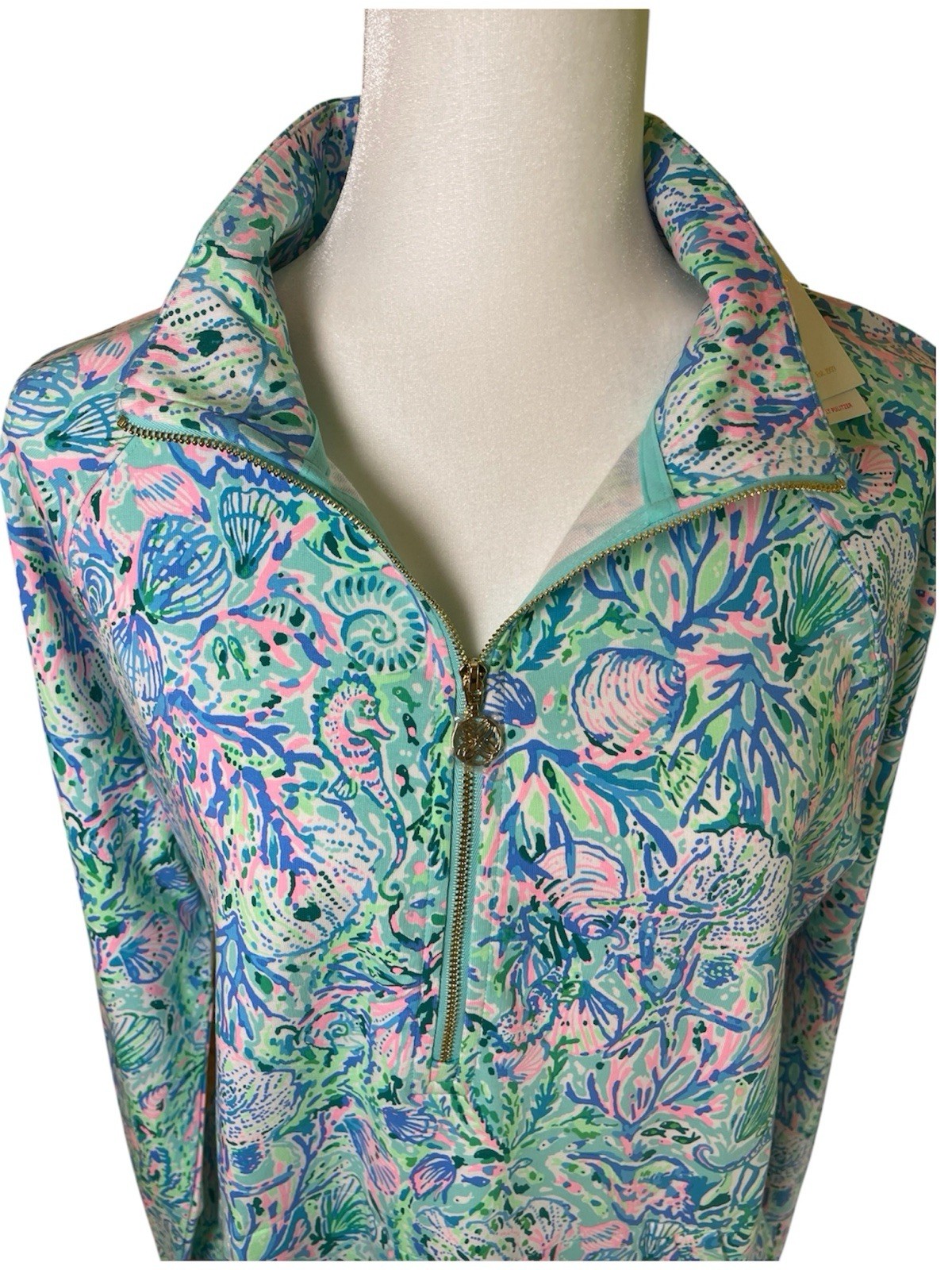 Lilly Pulitzer Surf Blue Soleil It On Me Skipper Popover Size Large Pullover NWT