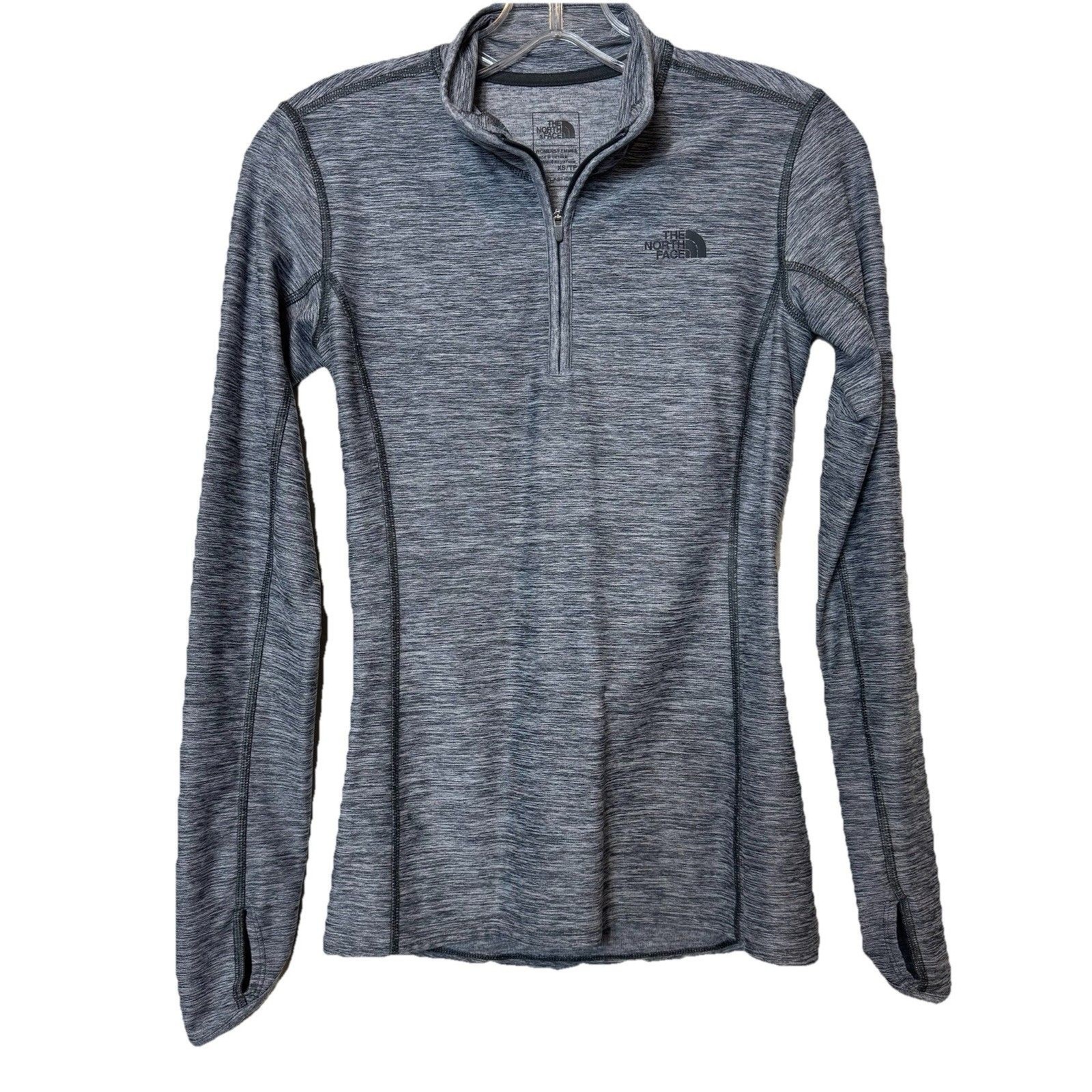 The North Face FlashDry Gray 1/4 Zip Running Shirt Long Sleeve Gym Women’s XS