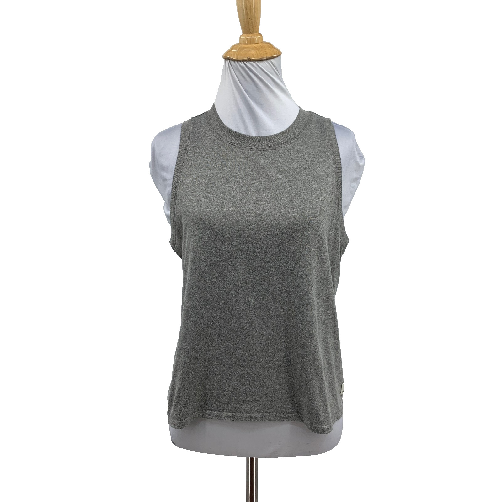 Vuori Tank Top Women S Small Gray Energy Cropped Heathered Crew Neck Performance
