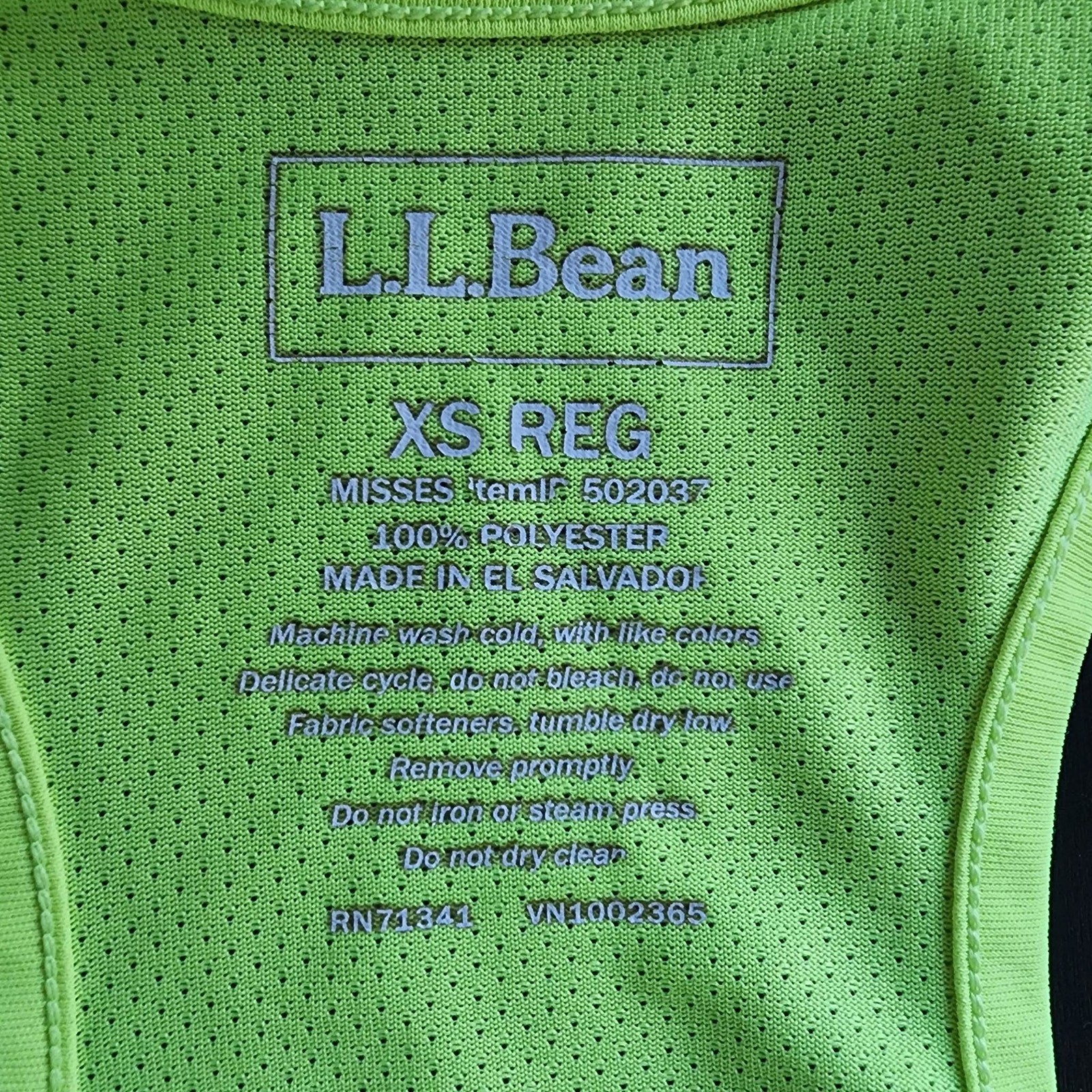 L.L. Bean Reflective Yellow Running Cycling Racerback Top | Women’s XS