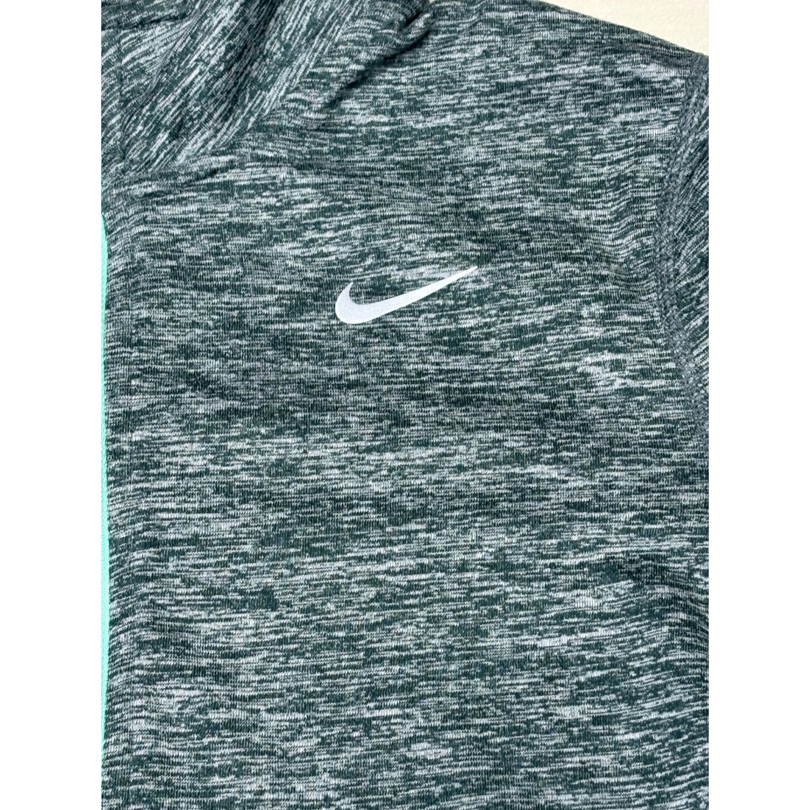 Nike Running Dri-FIT Quarter Zip Pullover Green Space Dye Thumbhole Womens XS