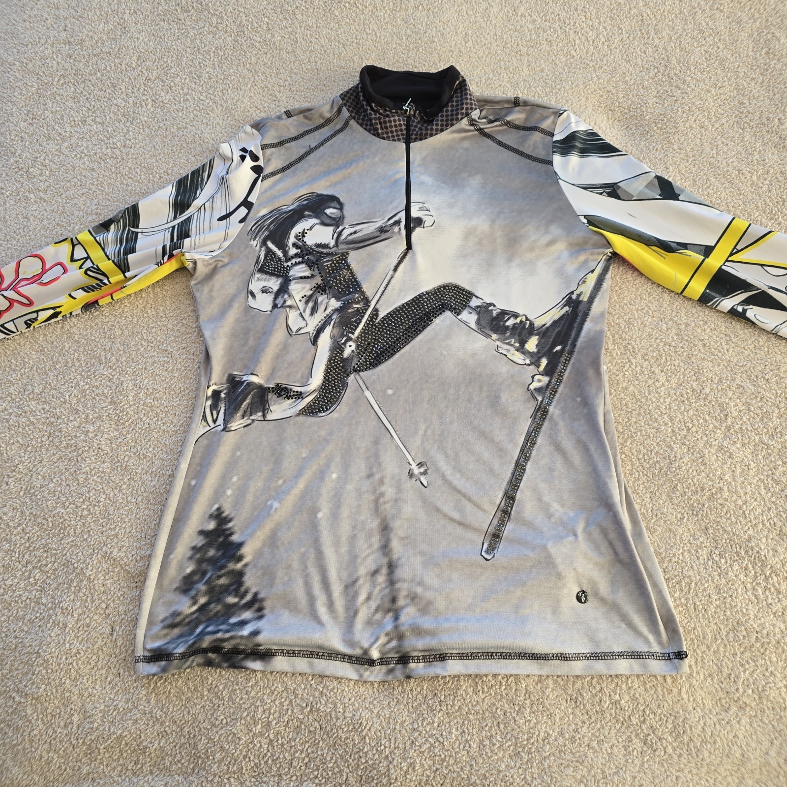Sportalm Kitzbuhel Long Sleeve Base-layer Skiing Shirt Action Ski Graphic Sequin
