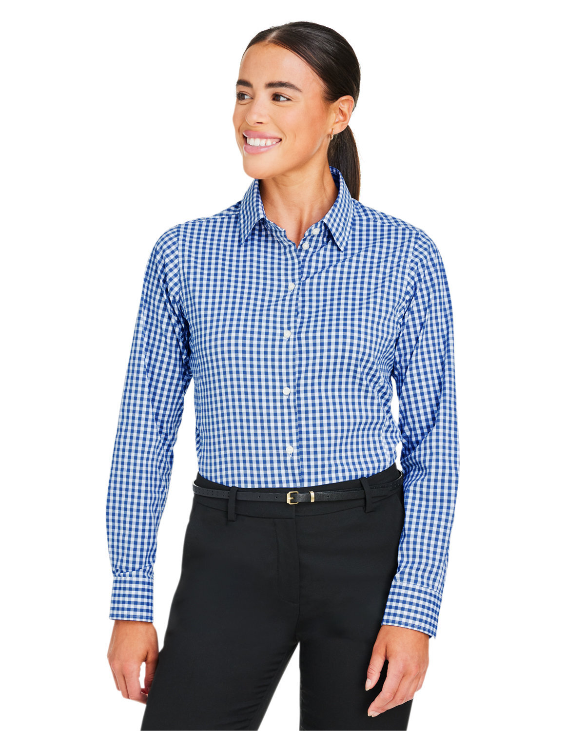 Devon & Jones Crownlux Performance Ladies Gingham Shirt – DG536W