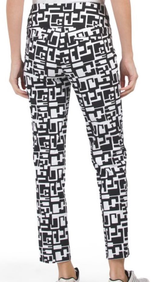 NWT SWING CONTROL Black White PULLON STRETCH ANKLE PANTS 4 6 8 10 12 14 16