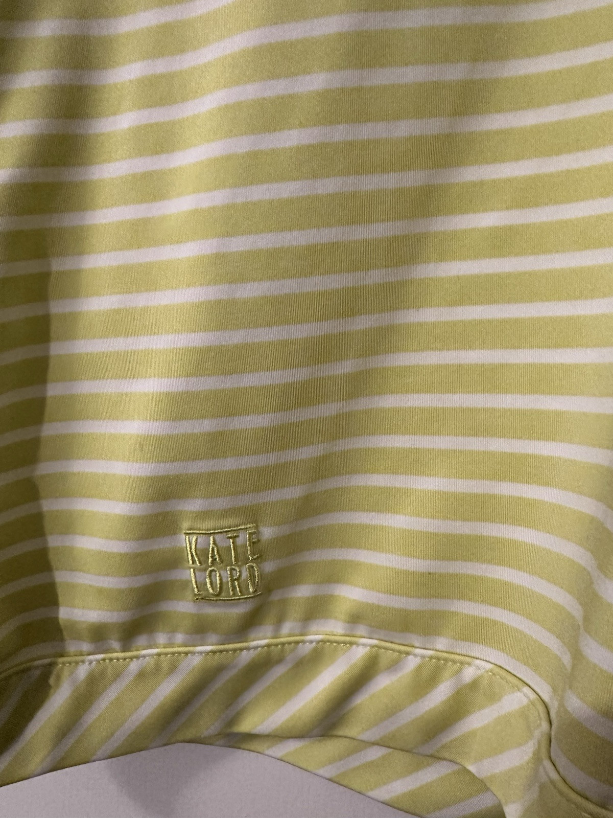 Kate Lord Performance Striped Lime Green Activewear Polo Women’s Large
