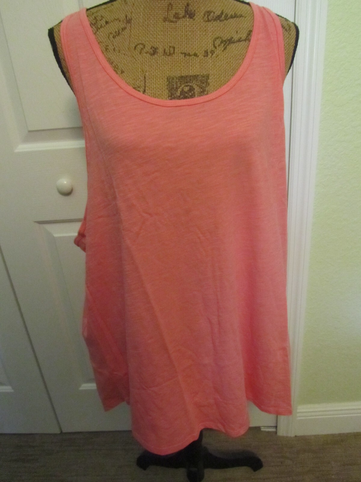V601 Women’s Jr’s Racerback Tank Top Plus Size 1X, SO Brand, Pink Melon, Workout