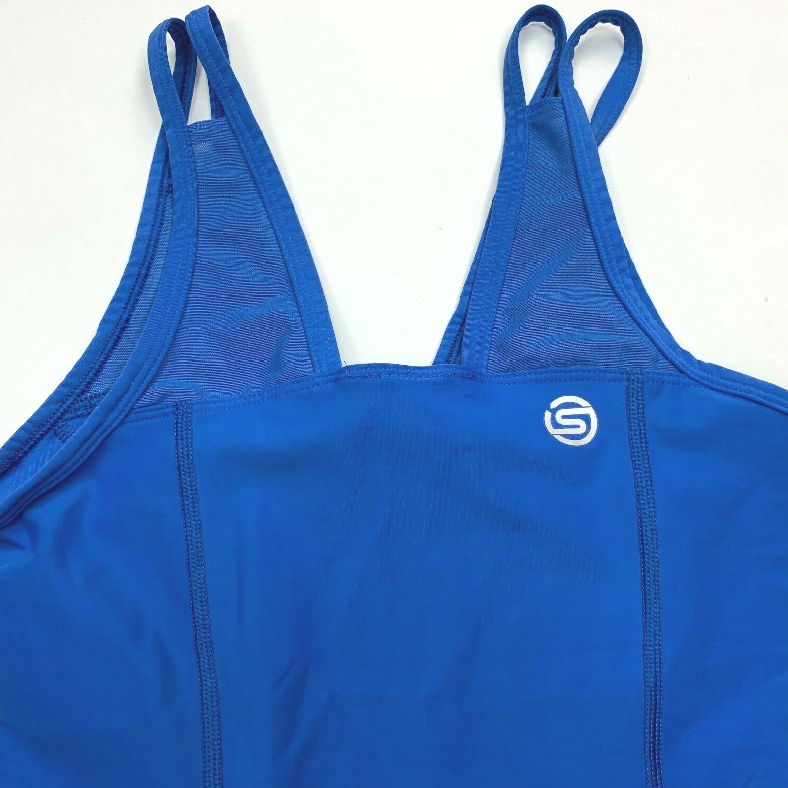 Skins Compression Blue Tank Top A200 Nylon Blend Sleeveless Workout Gym Women S