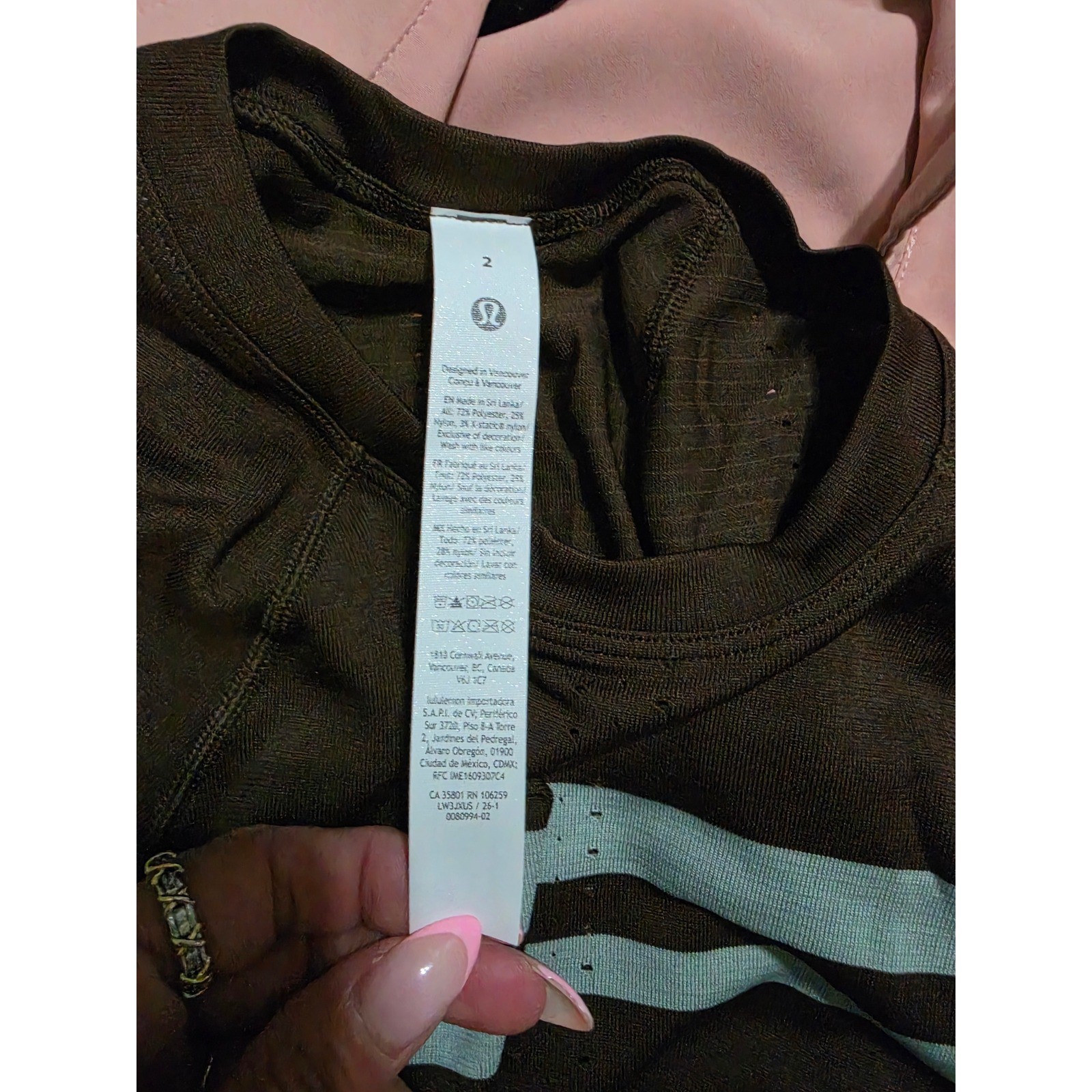 Lululemon Swiftly Tech Cropped Tee 2.0 Stripe Roasted Brown Foam Green Size 2