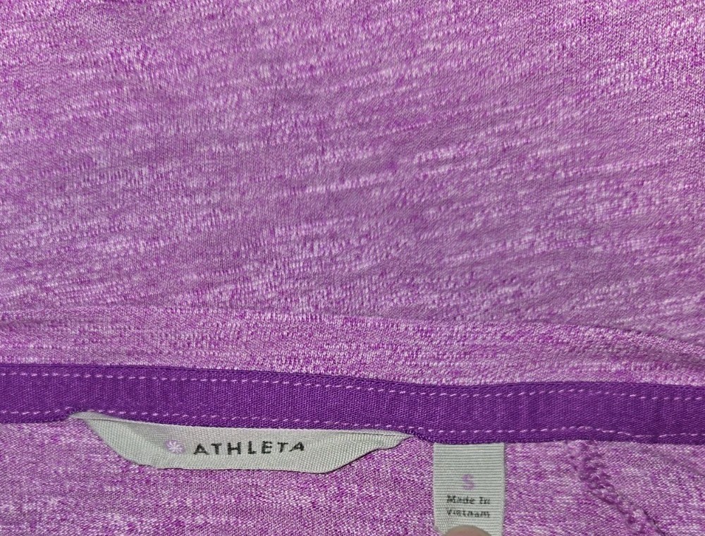 ATHLETA lavender Purple Heather Poly Blend Pullover Workout Activewear Top S