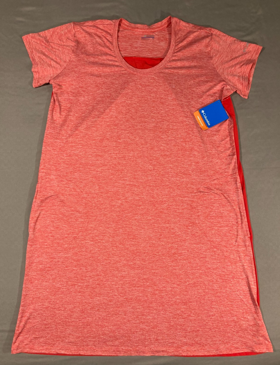 NWT Columbia Womens Large Red T-Shirt Dress Omni-Shade/Omni Wick, 2 pockets