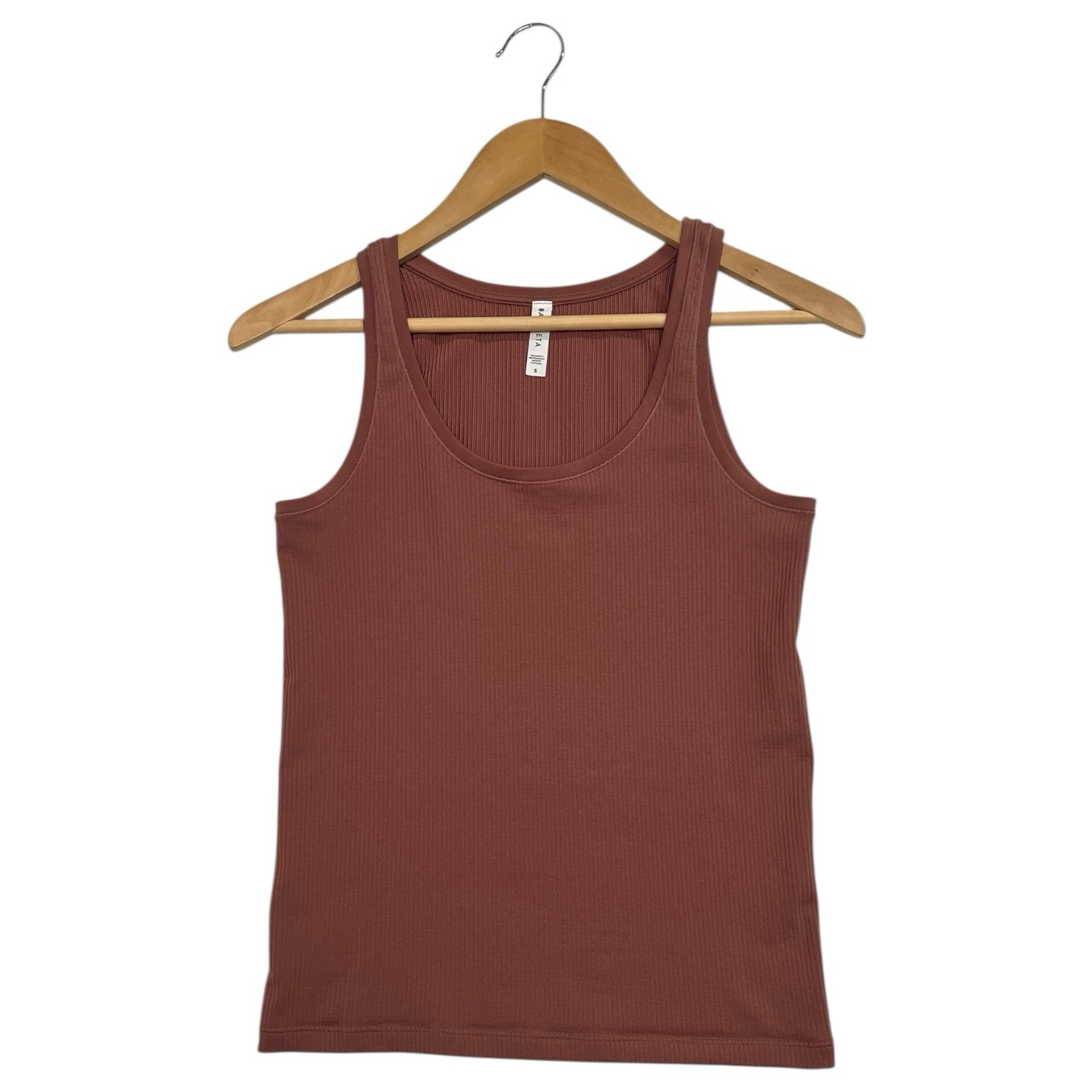 Athleta Top Womens Small Pink Mauve Ribbed Sleeveless Seamless Tank Workout Yoga