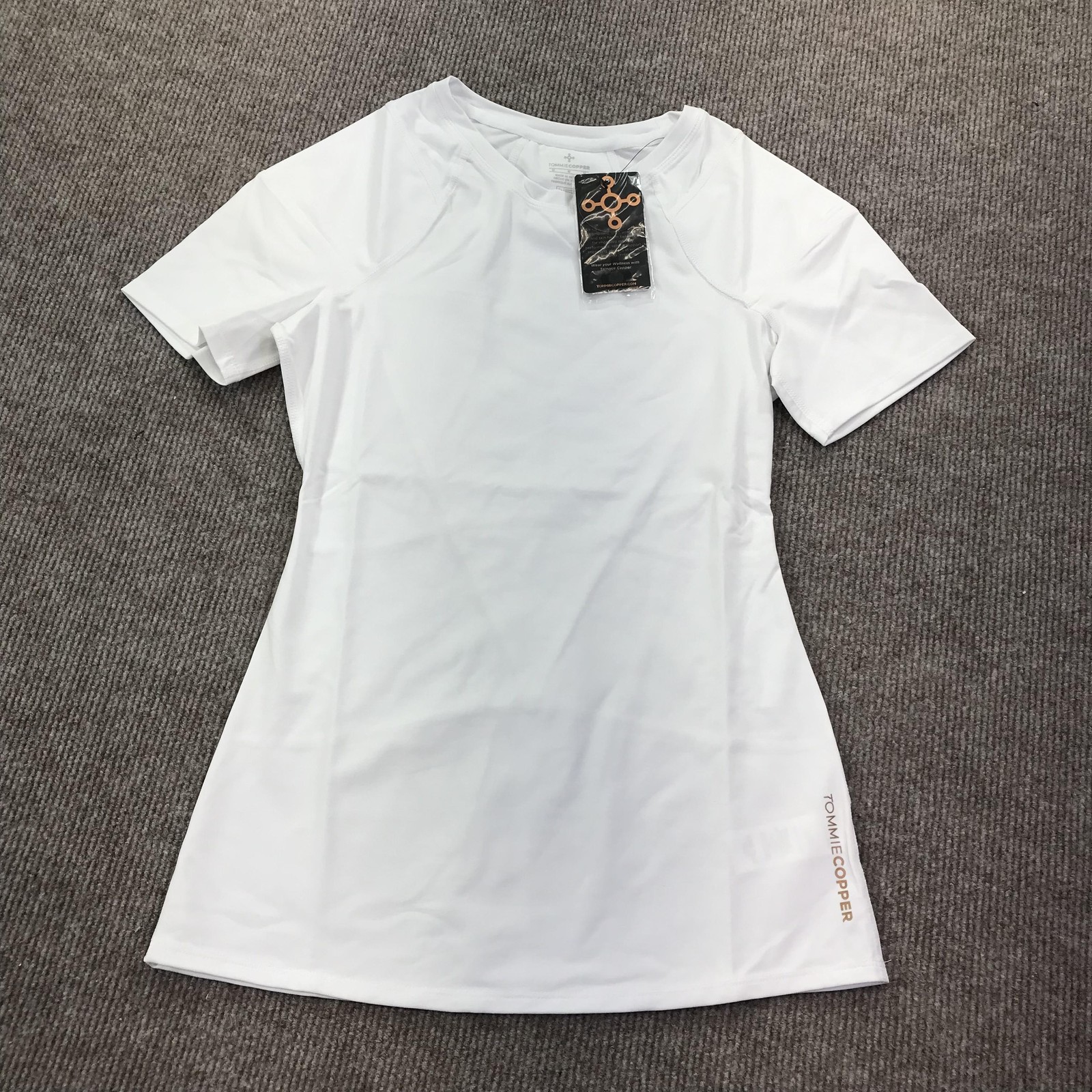 Tommie Copper Shoulder Support Shirt Womens Medium White Compression Top Raglan