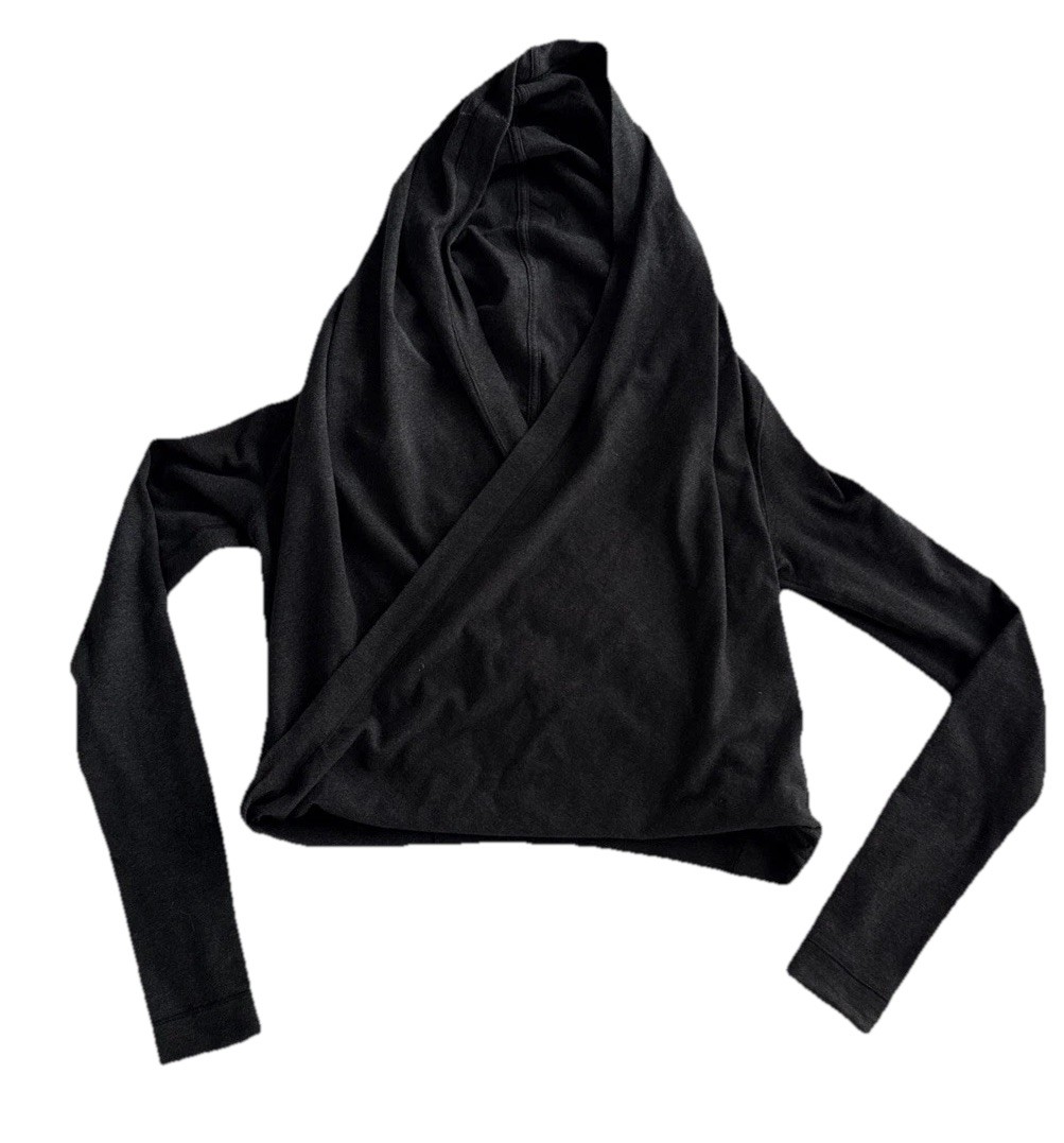 lululemon athletica Size 8 Iconic Wrap Top Charcoal Gray Long Sleeve Relaxed