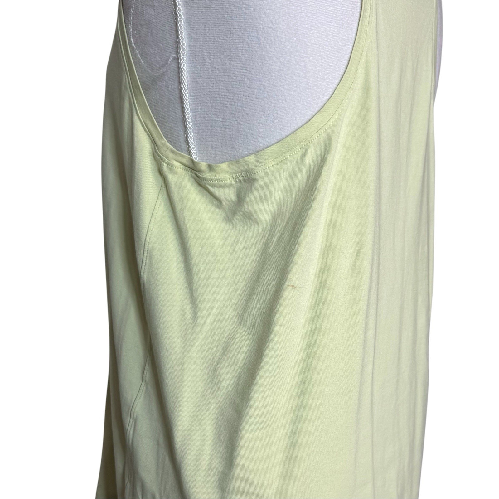 Lululemon Love Tank Top Size 10 Green Yellow Pima Cotton Gym Workout Yoga Run
