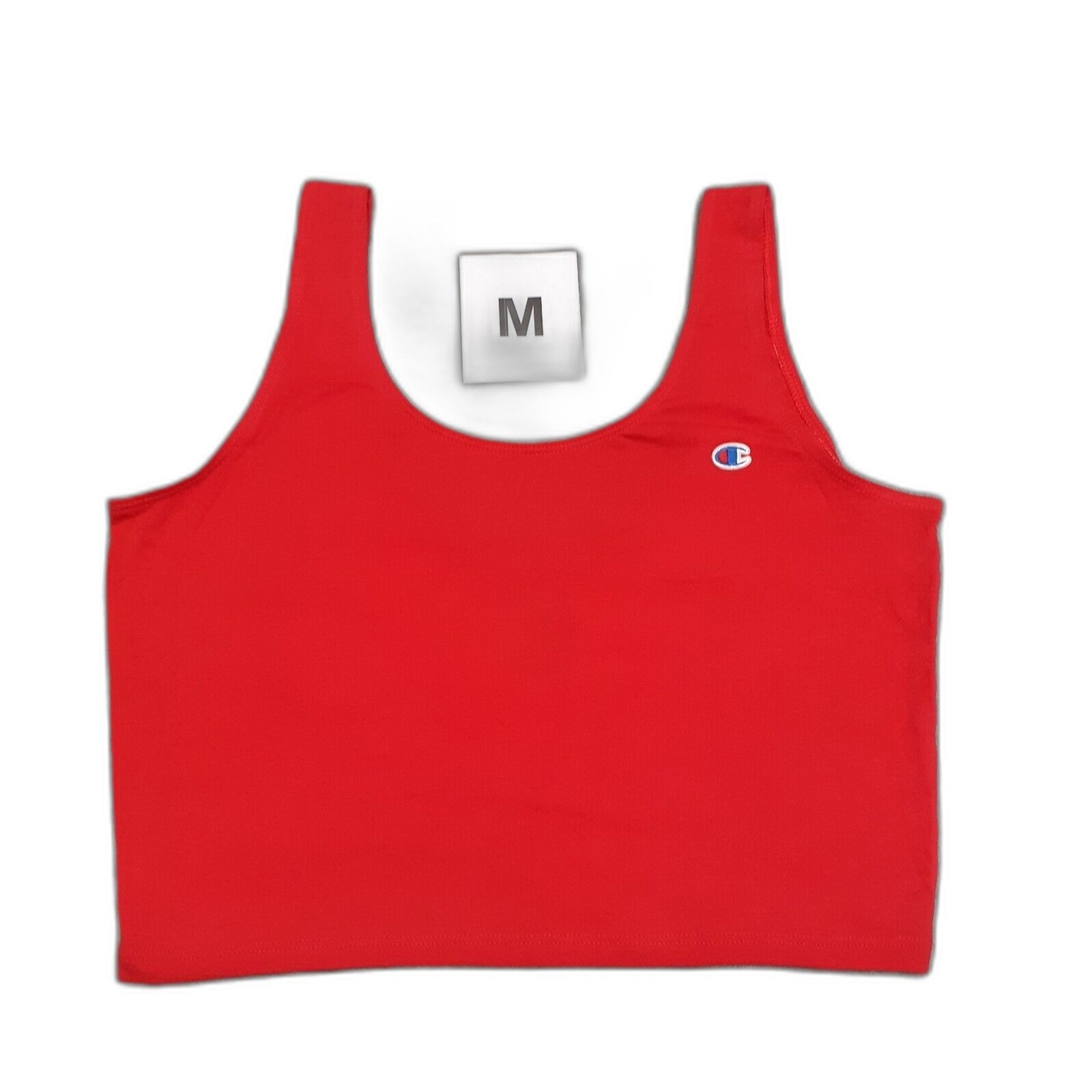 Champion Women Cotton Stretch Exercise Workout Yoga Tank Crop Top Red Sz M