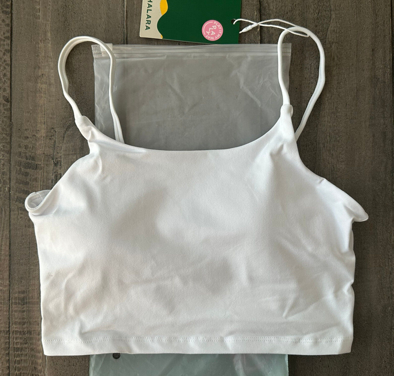 Halara Women’s Basic Padded Workout Cropped Tank Top White Size Small